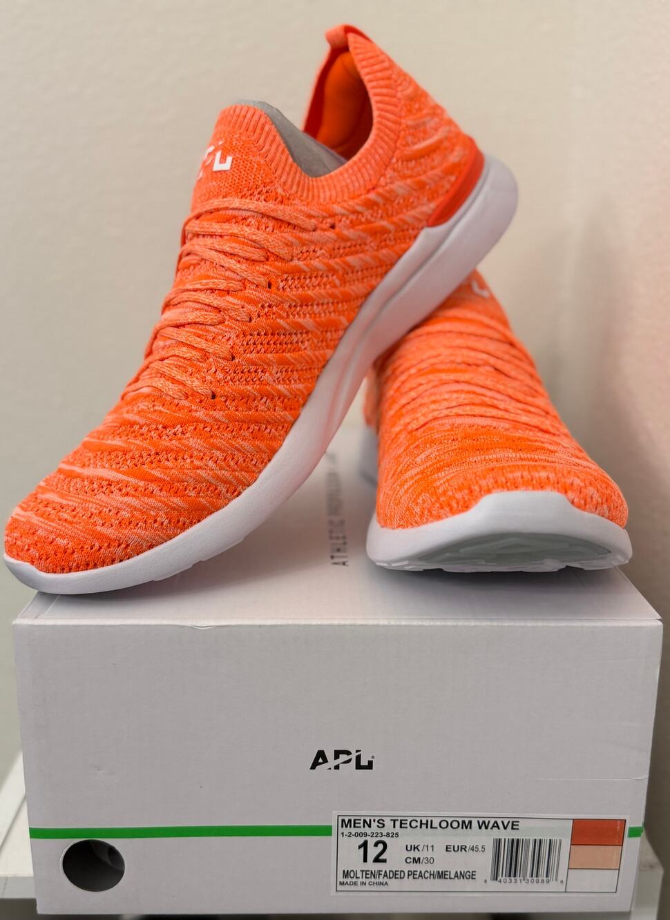 APL Mens TechLoom Wave Molten/Faded Peach/Melange (Bright Orange) Size 12 New
